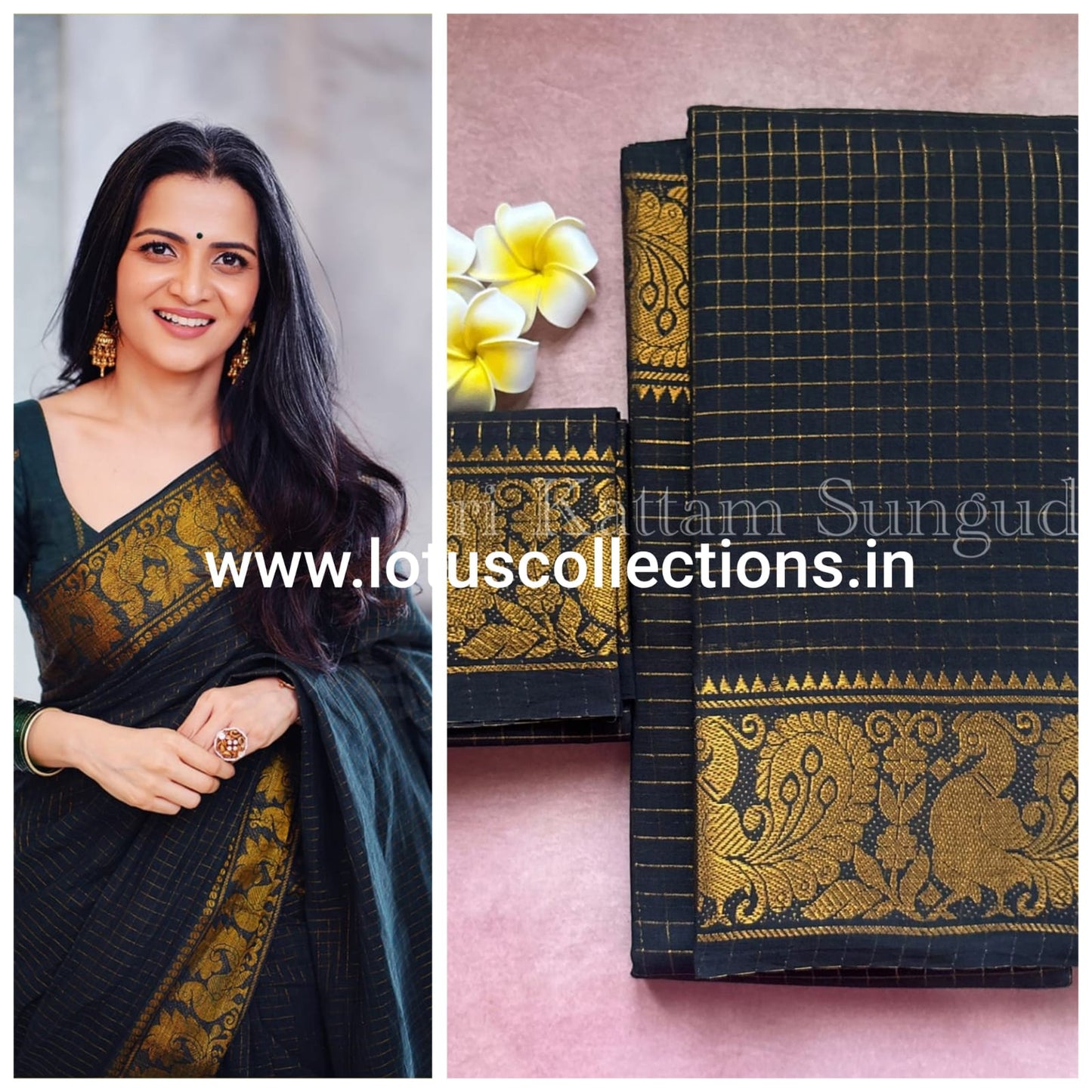 Zari Kattam Sungudi Cotton Saree
