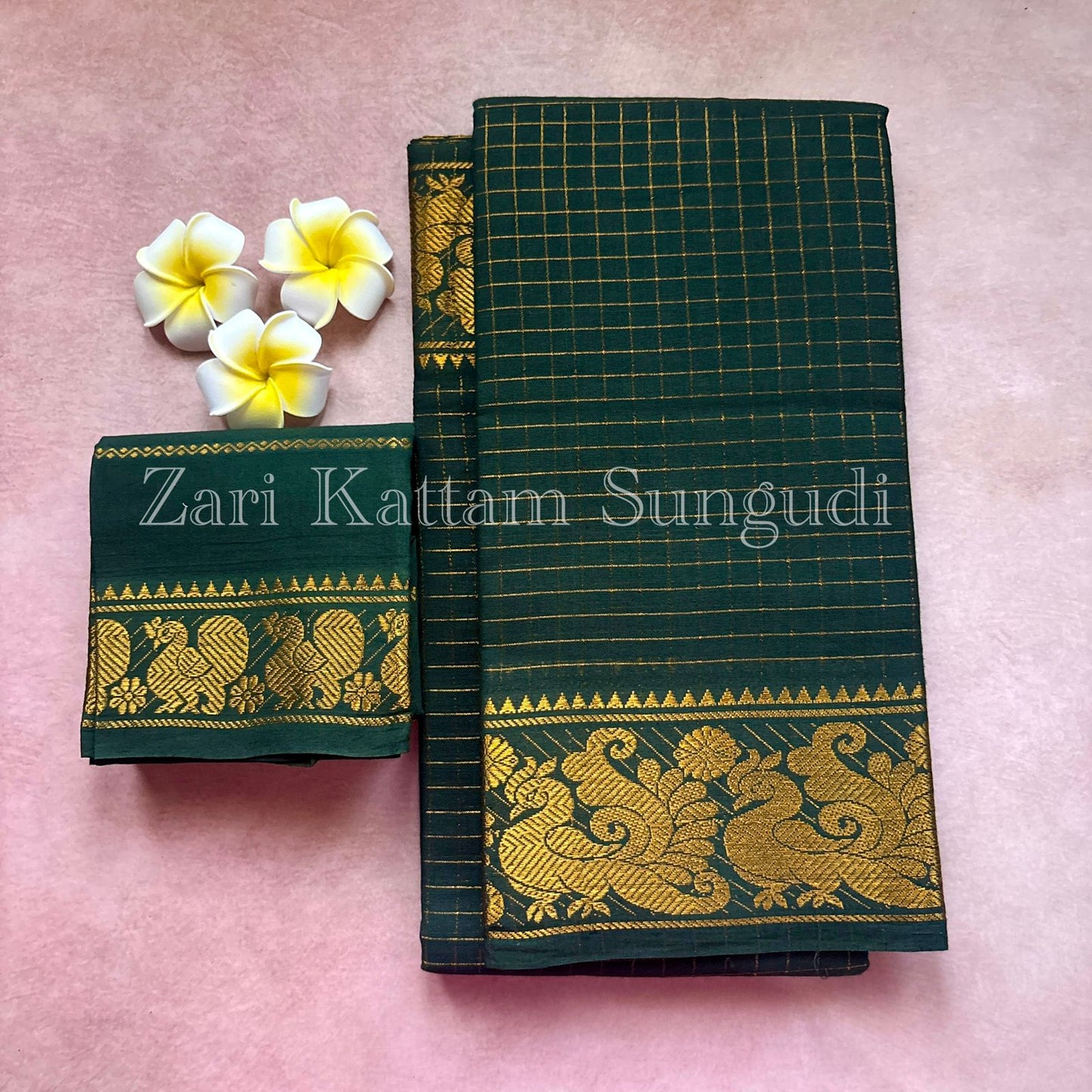 Zari Kattam Sungudi Cotton Saree