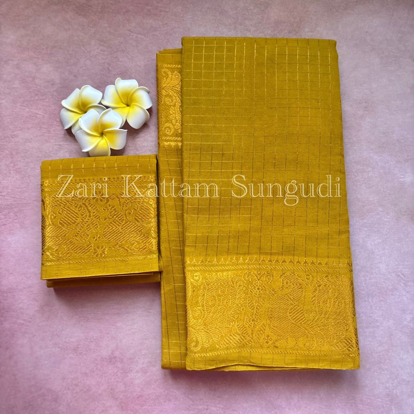 Zari Kattam Sungudi Cotton Saree