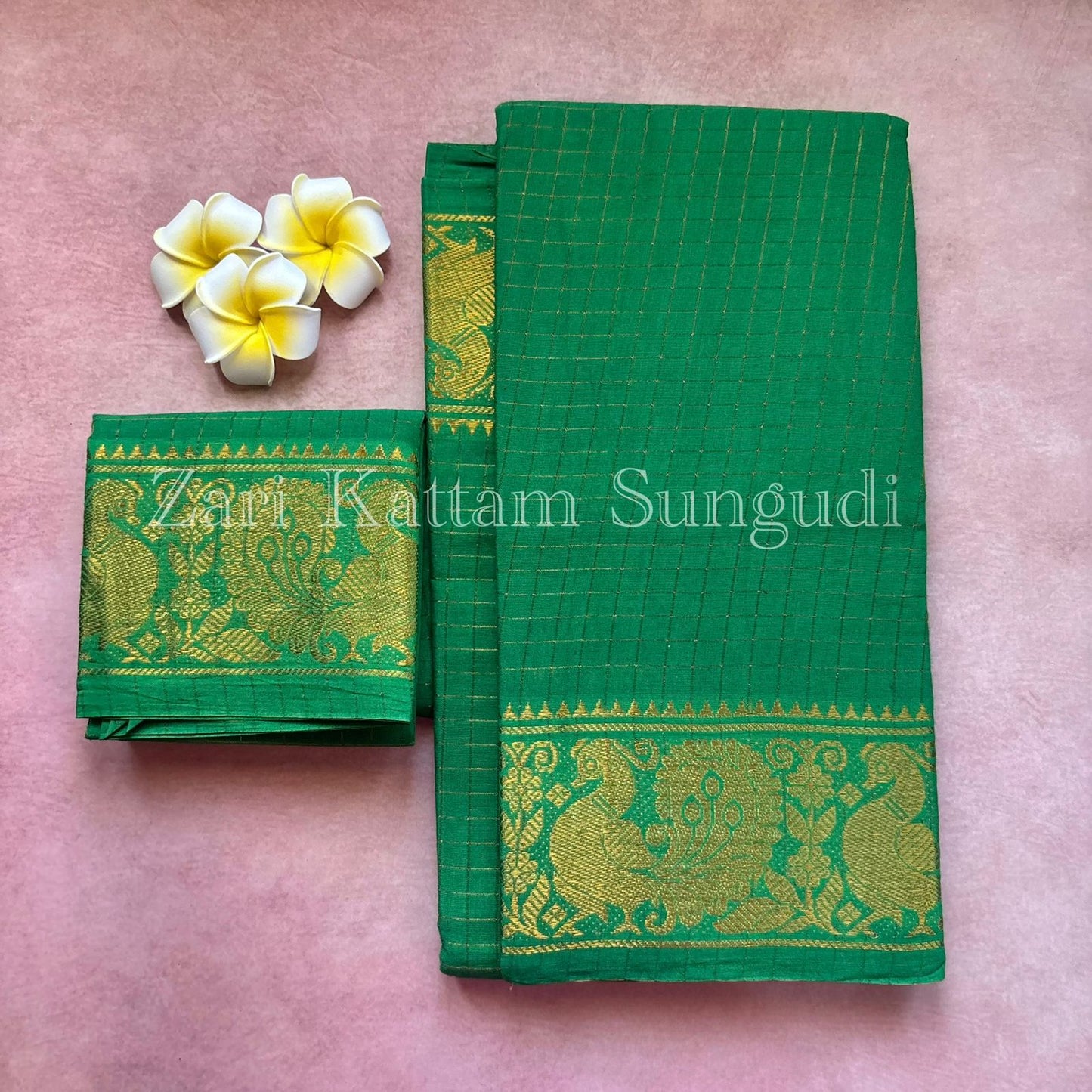 Zari Kattam Sungudi Cotton Saree