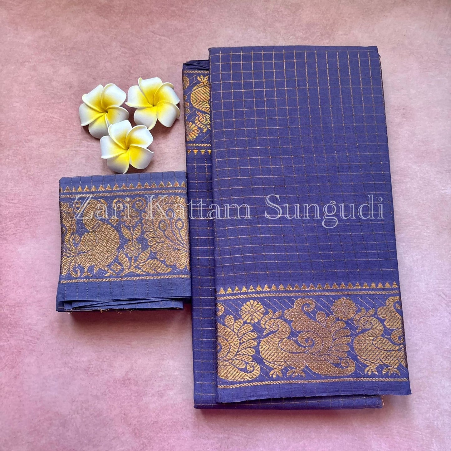 Zari Kattam Sungudi Cotton Saree