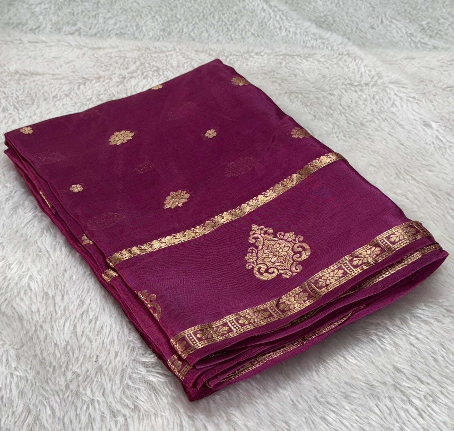 Viscose Crepe Silk Fabric Saree