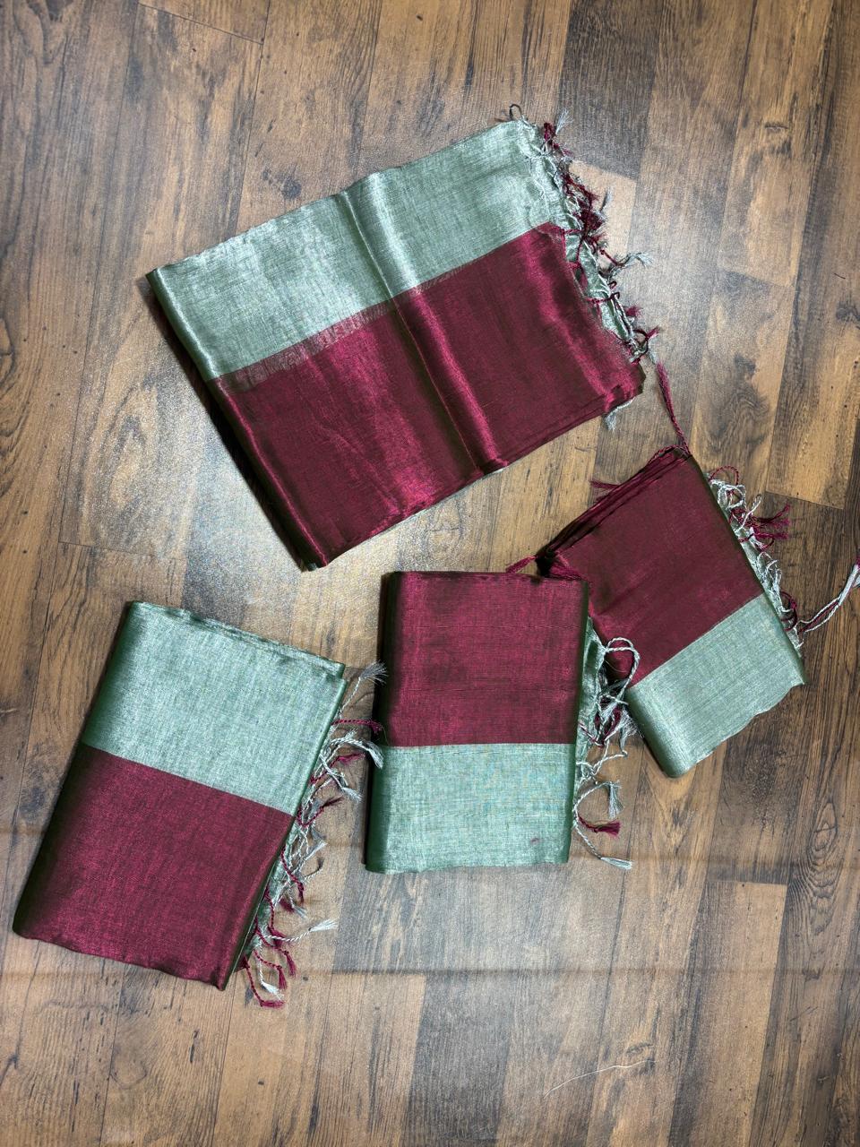 Half Tissue Cotton Saree
