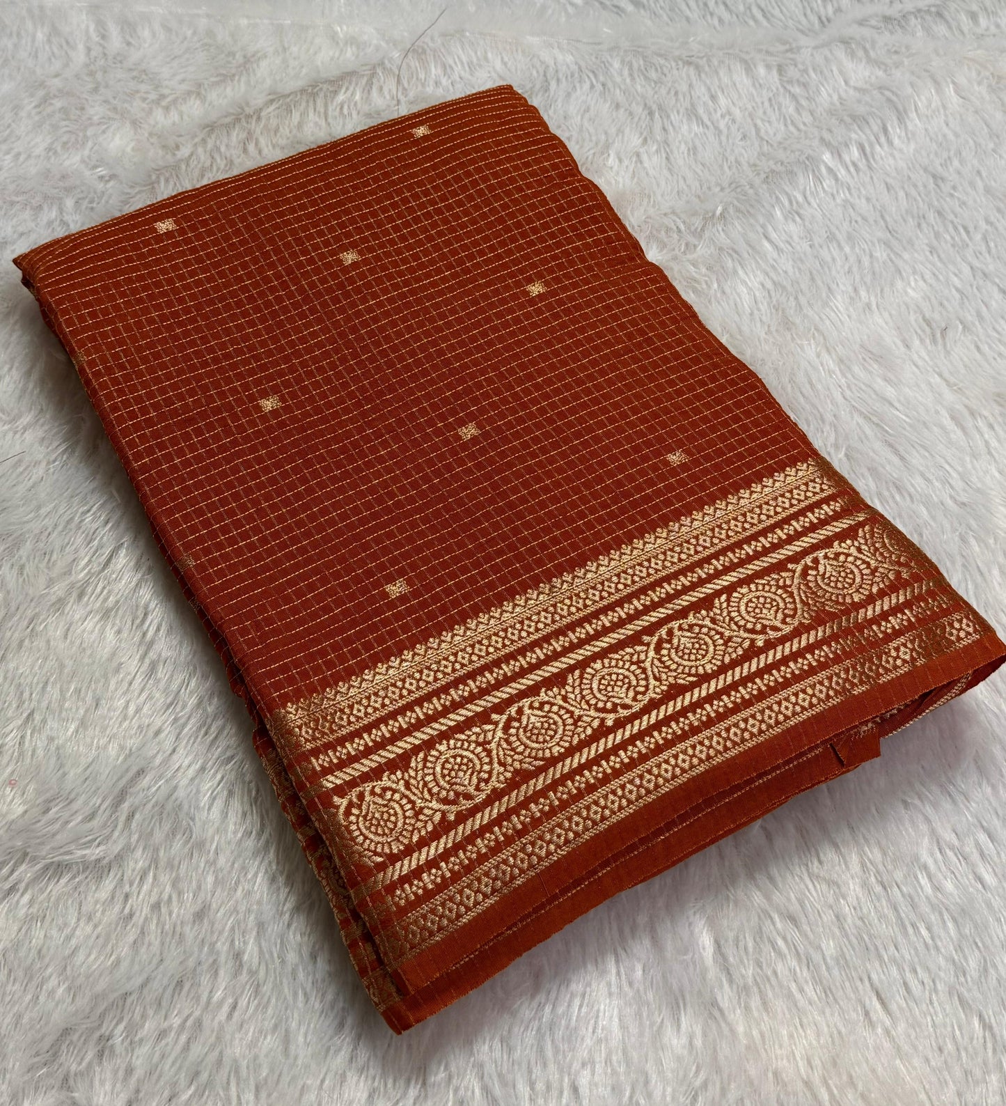 Viscose Russian Chex Saree