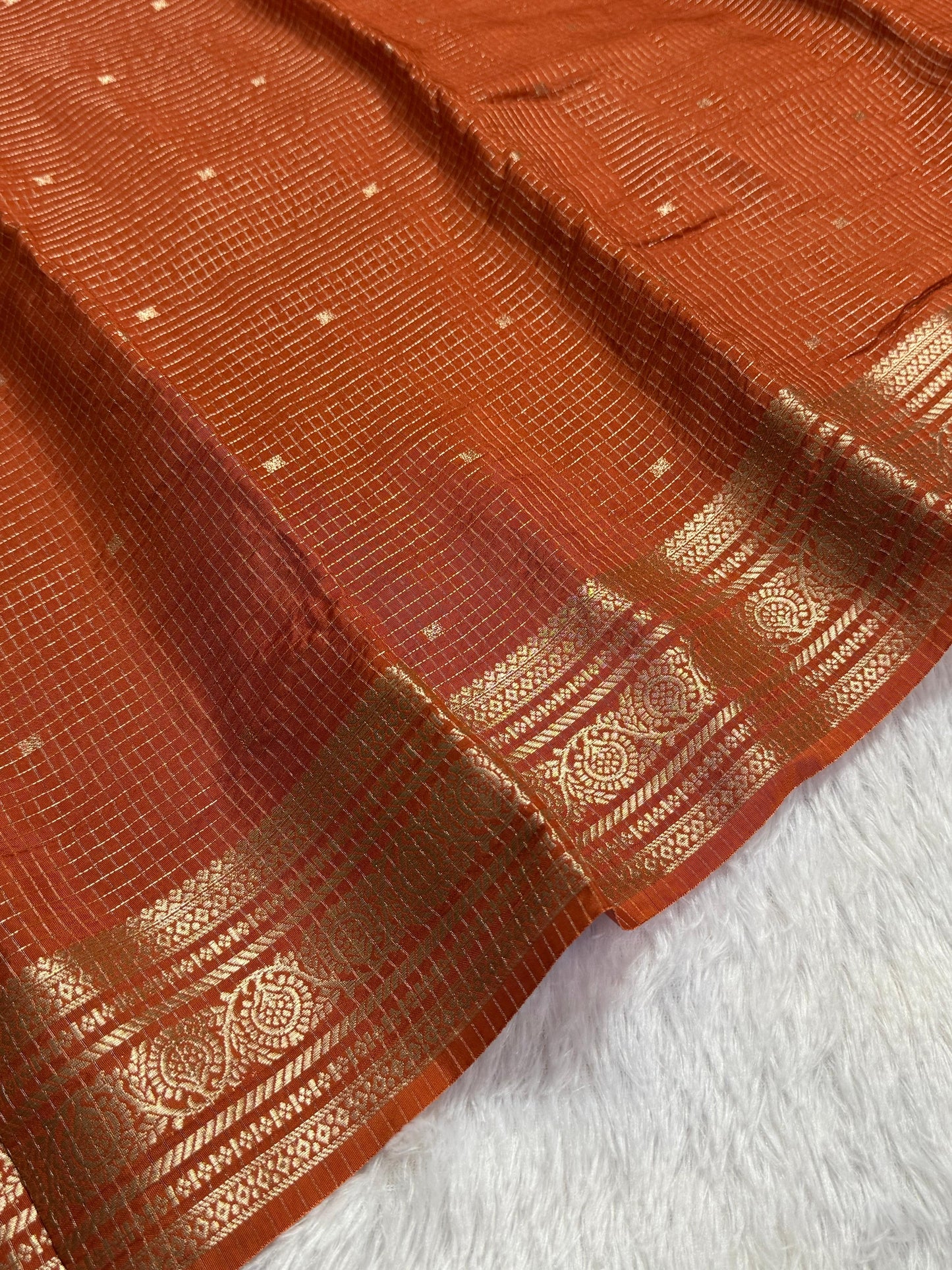 Viscose Russian Chex Saree