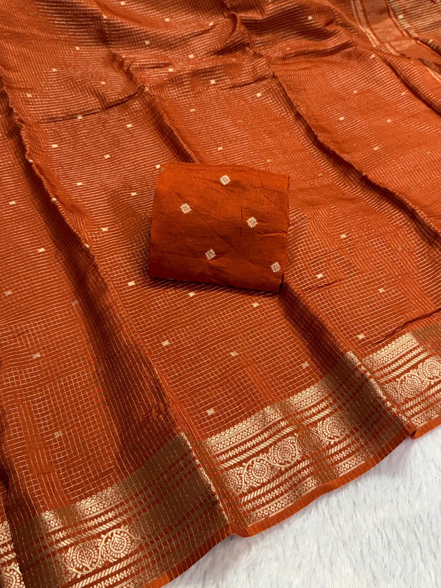Viscose Russian Chex Saree