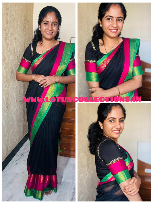 Mul Cotton Zari Border Saree