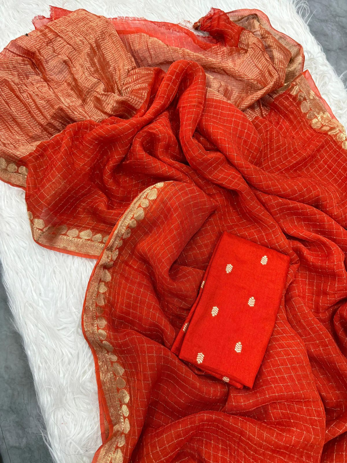 Viscose Georgette Chex Saree