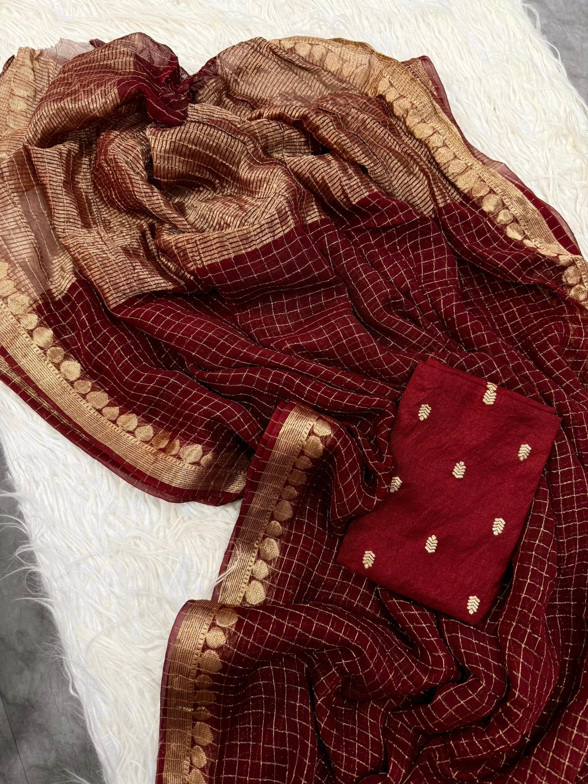 Viscose Georgette Chex Saree