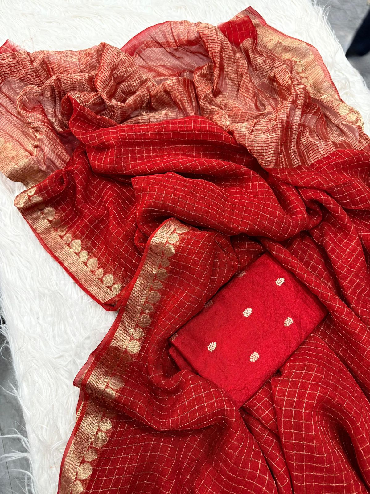 Viscose Georgette Chex Saree