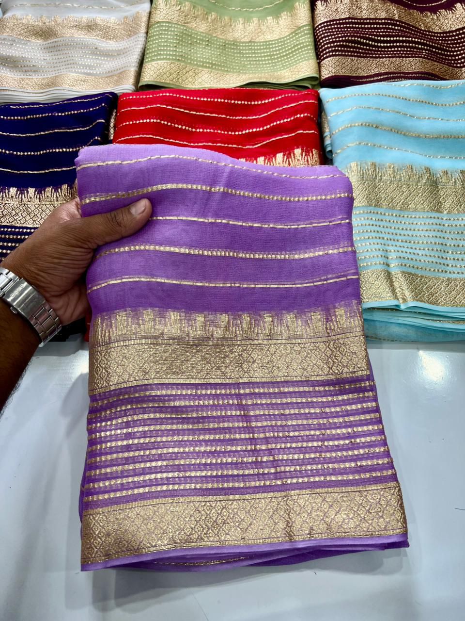 Viscose Georgette Zari lining