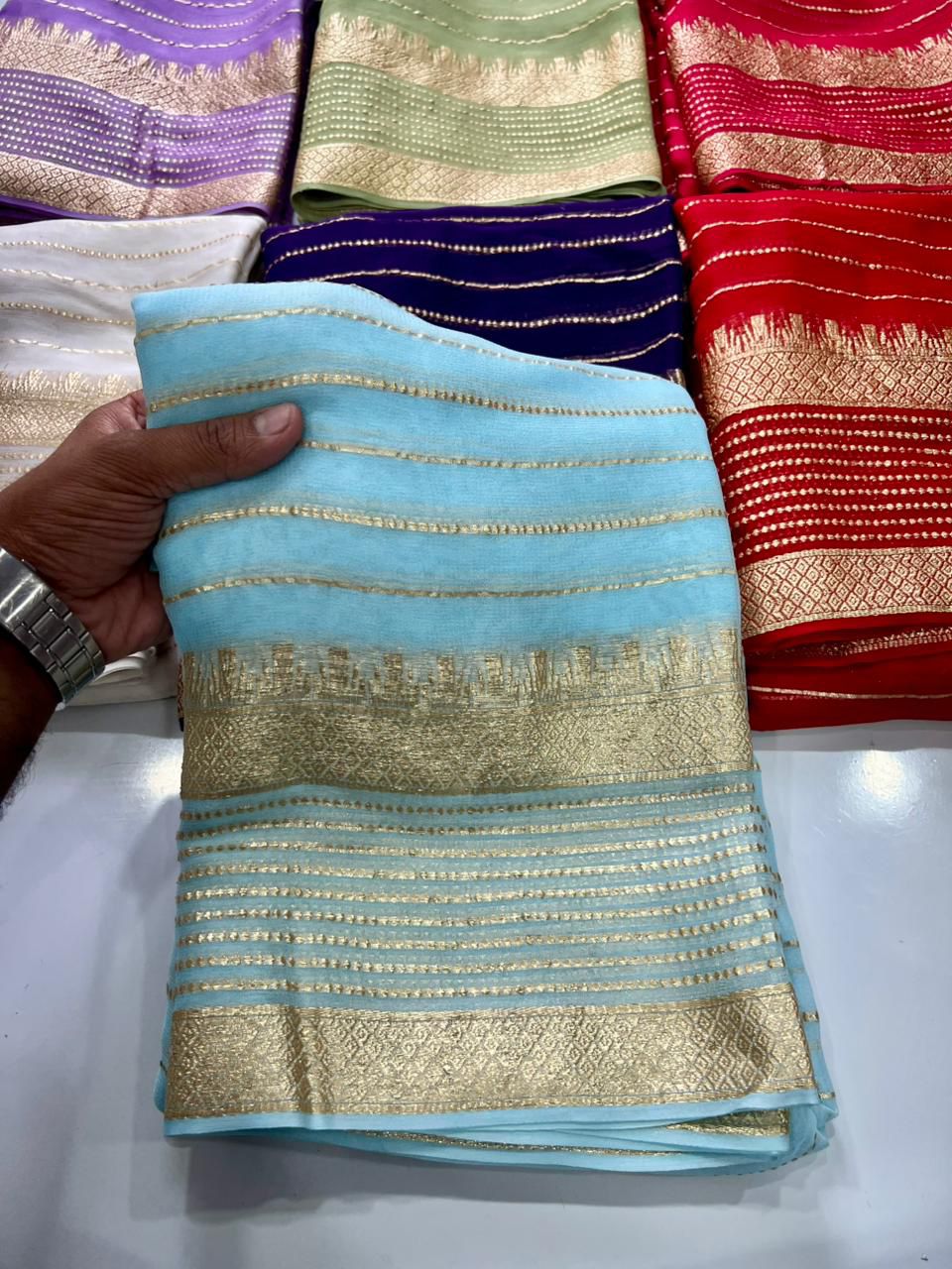 Viscose Georgette Zari lining