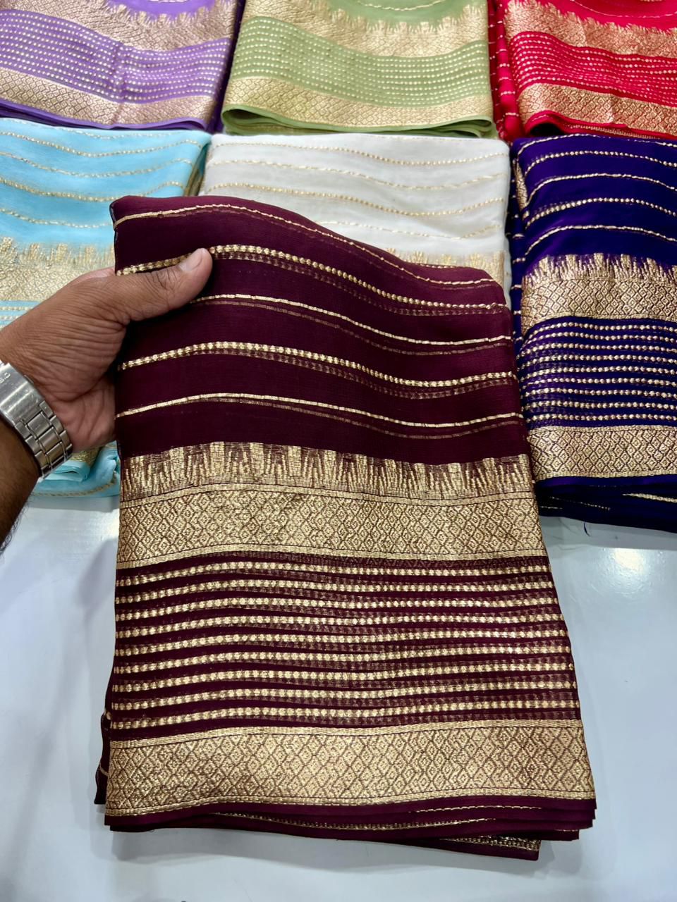 Viscose Georgette Zari lining