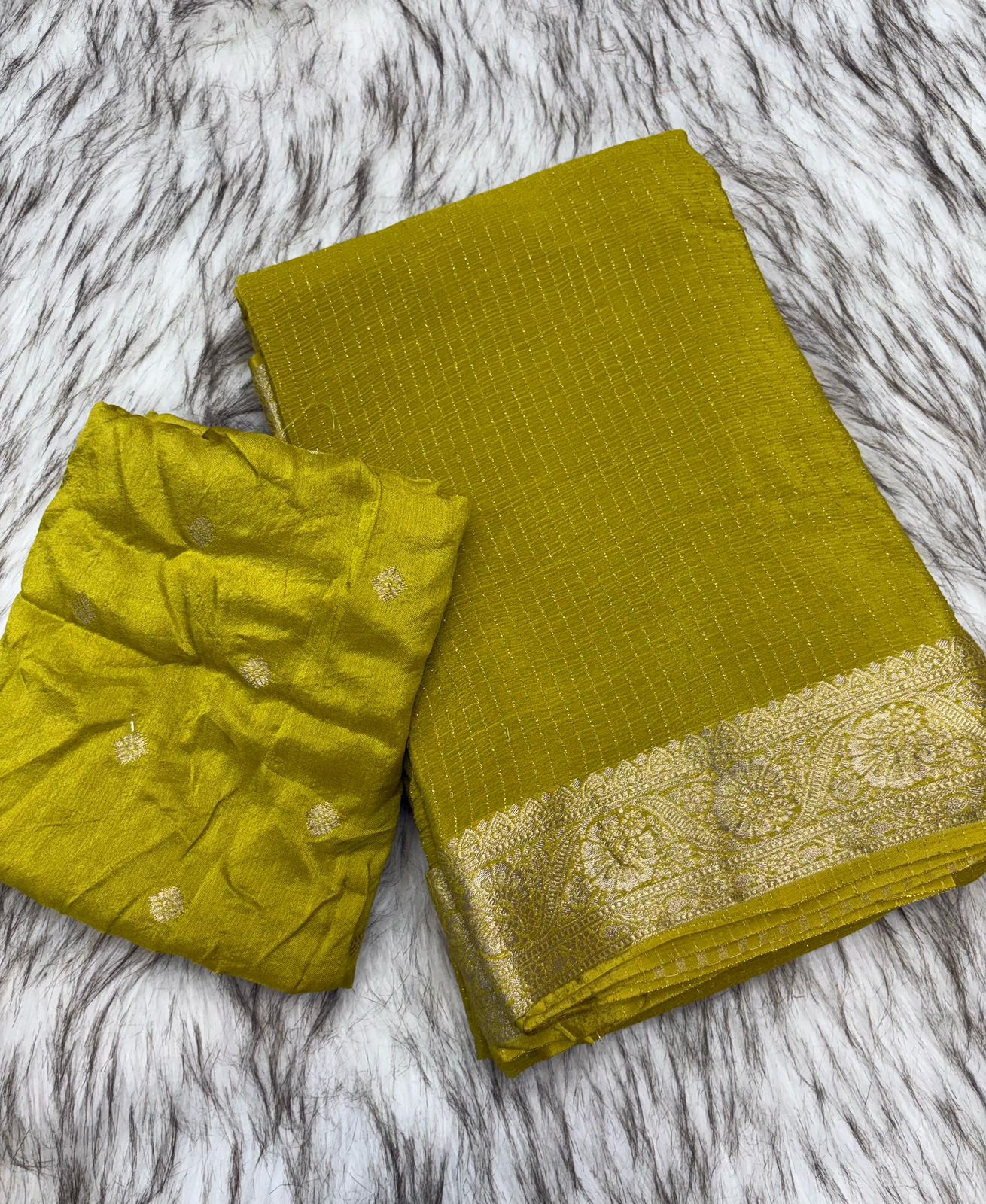 Viscose Chinon Silk Saree