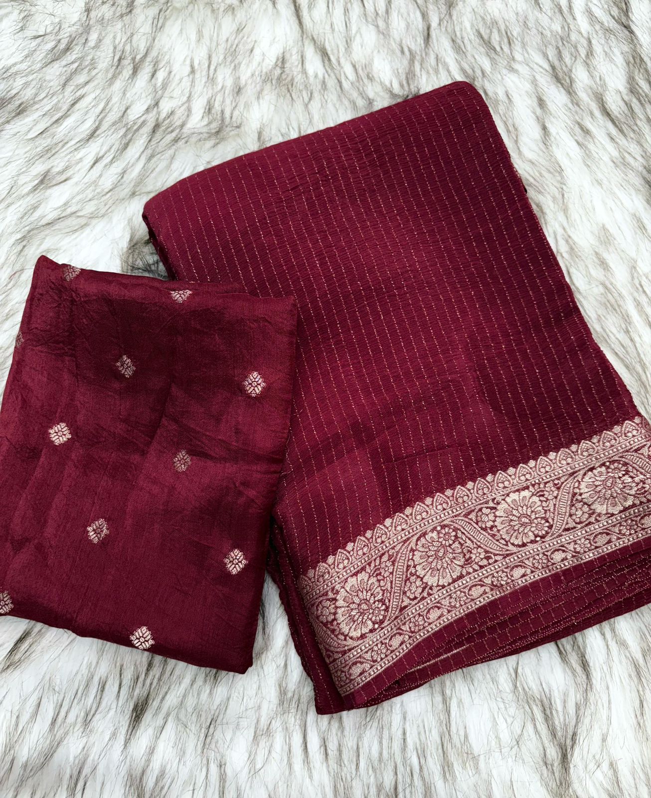 Viscose Chinon Silk Saree