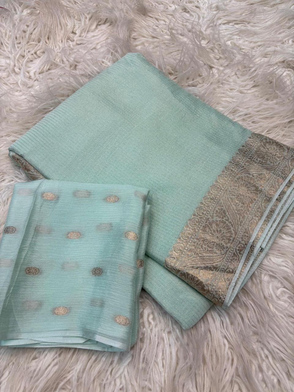 Viscose Chinon Silk Saree