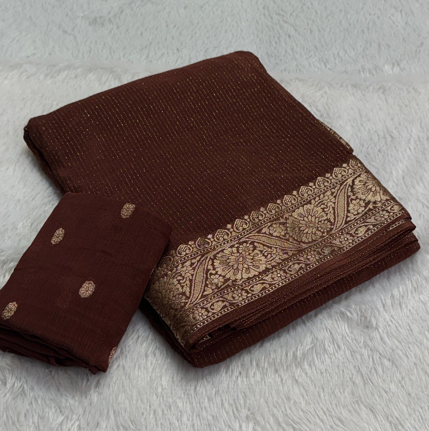 Viscose Chinon Silk Saree