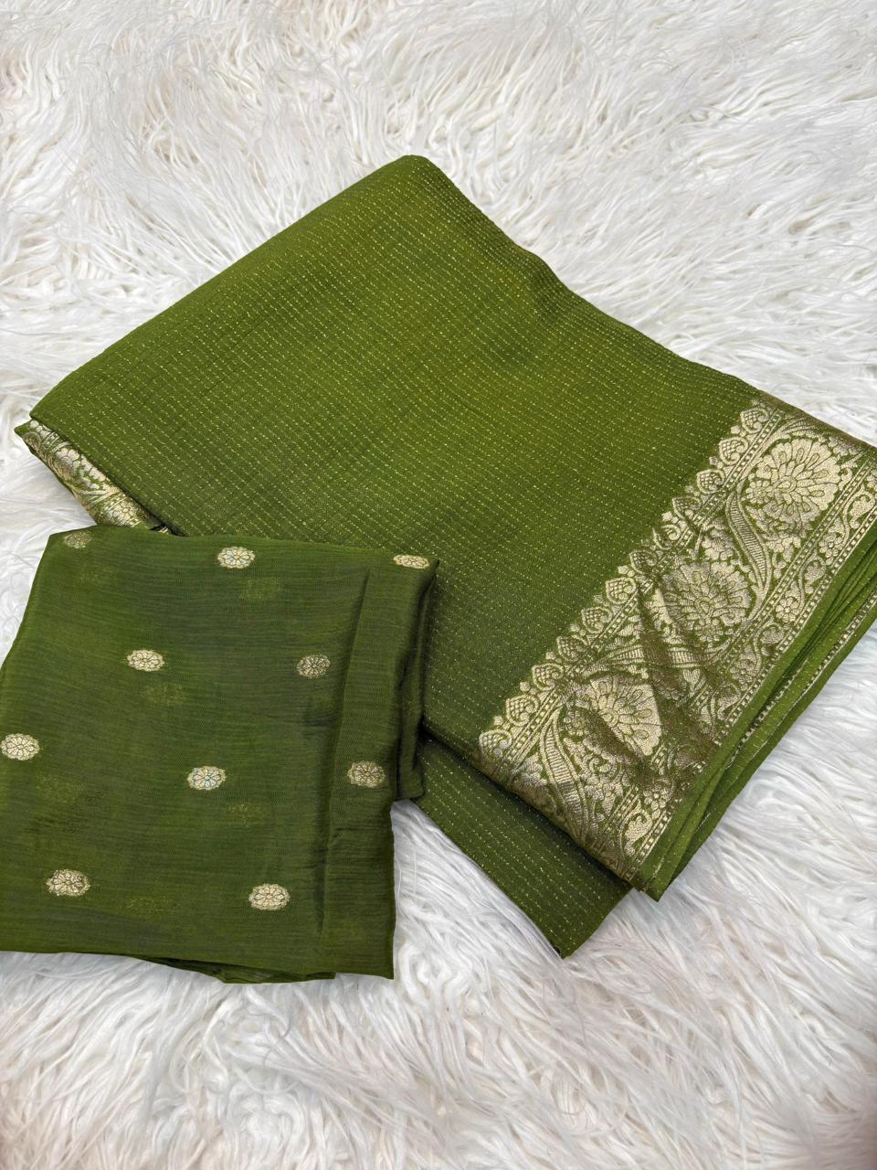 Viscose Chinon Silk Saree