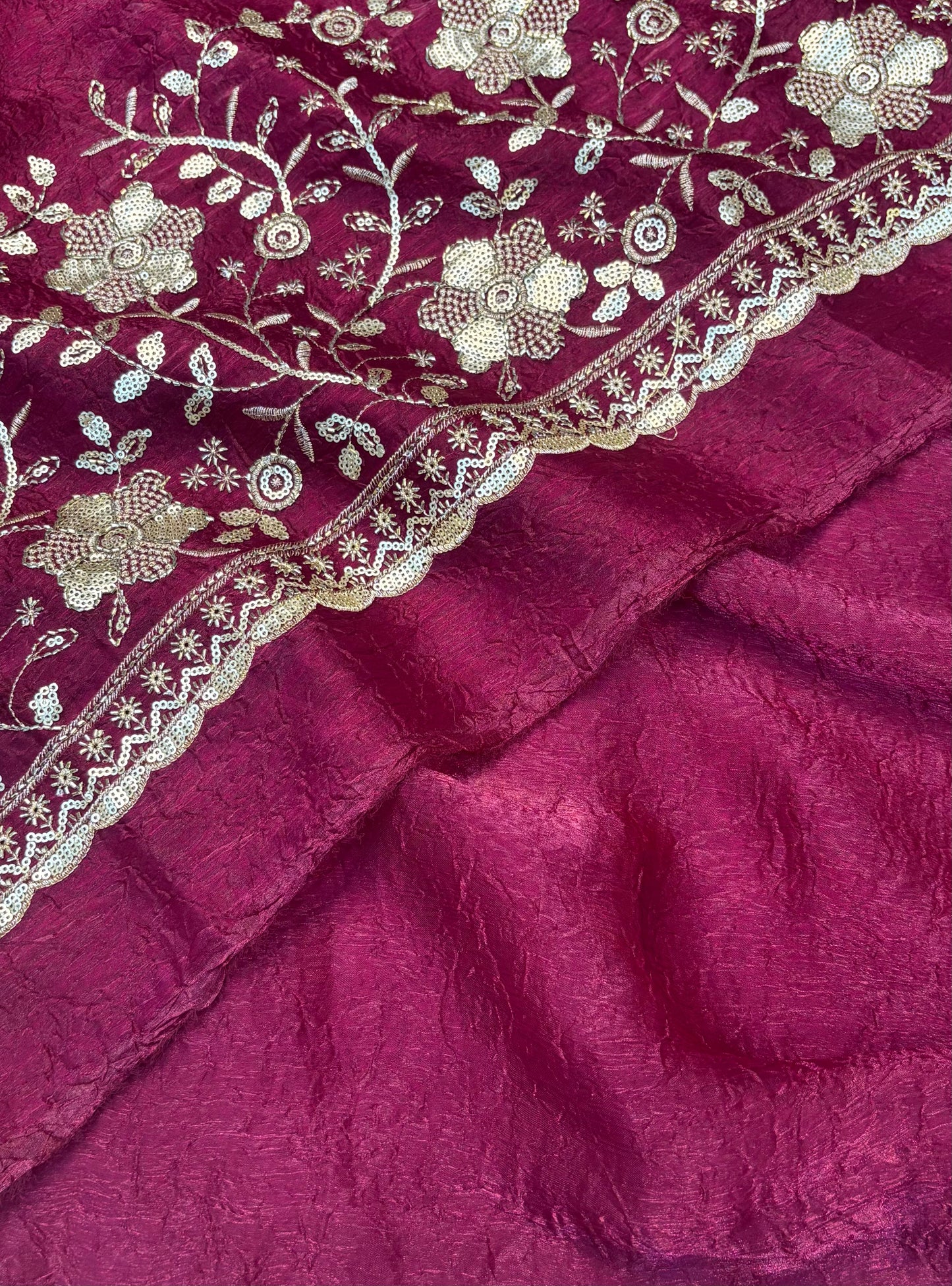Fancy Crush Salsa Saree
