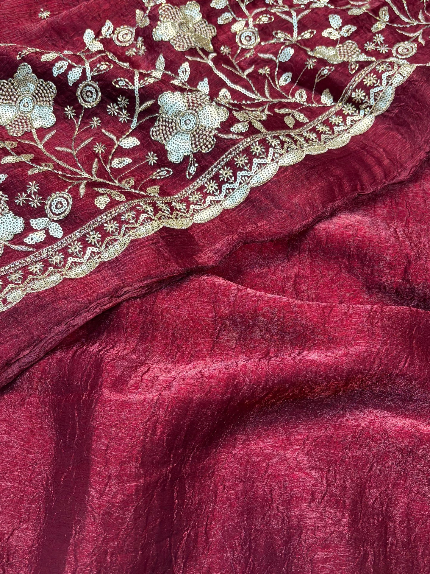 Fancy Crush Salsa Saree