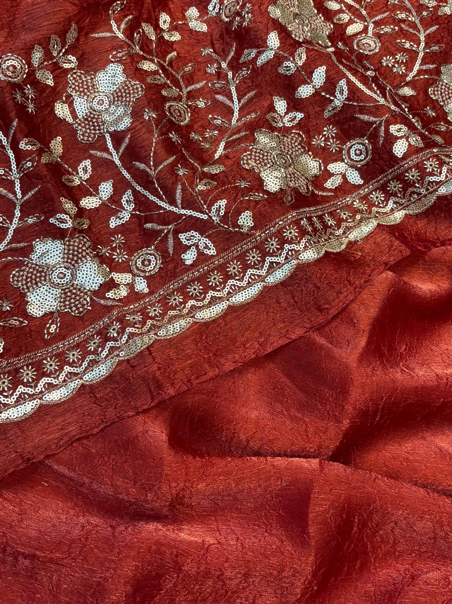 Fancy Crush Salsa Saree