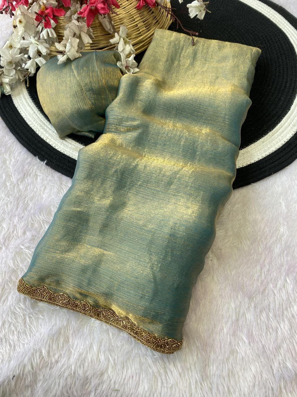 Party wear Metallic Silk Saree