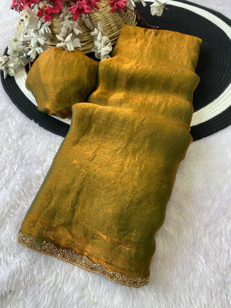 Party wear Metallic Silk Saree