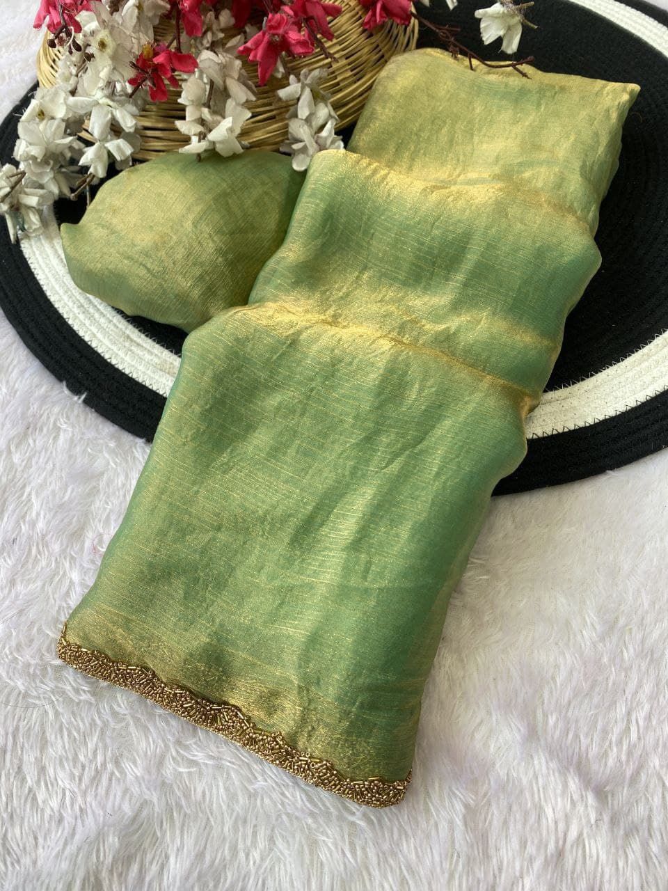 Party wear Metallic Silk Saree