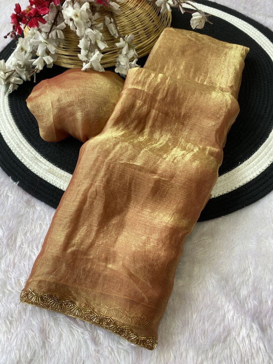 Party wear Metallic Silk Saree
