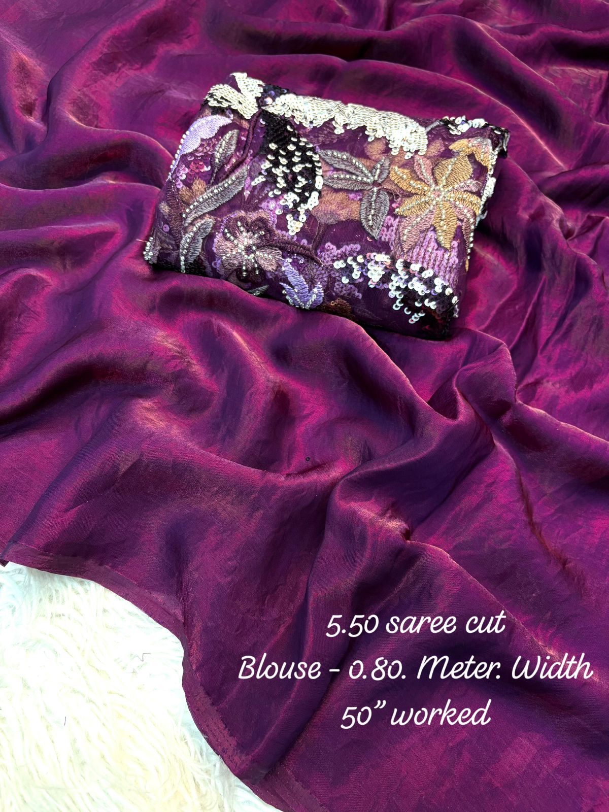Soft Fendi Satin Silk Saree