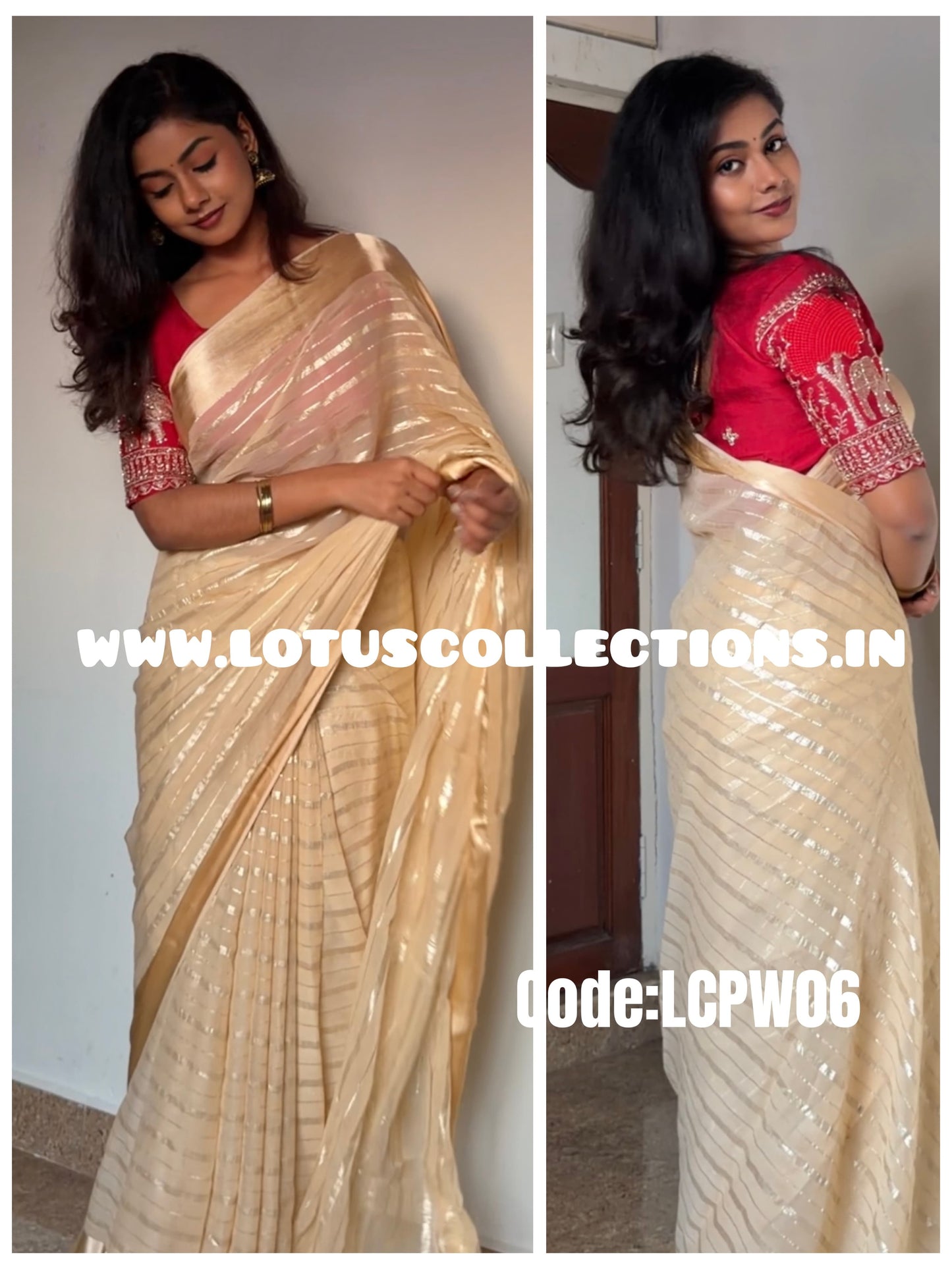 Viscose Georgette Stripes Saree