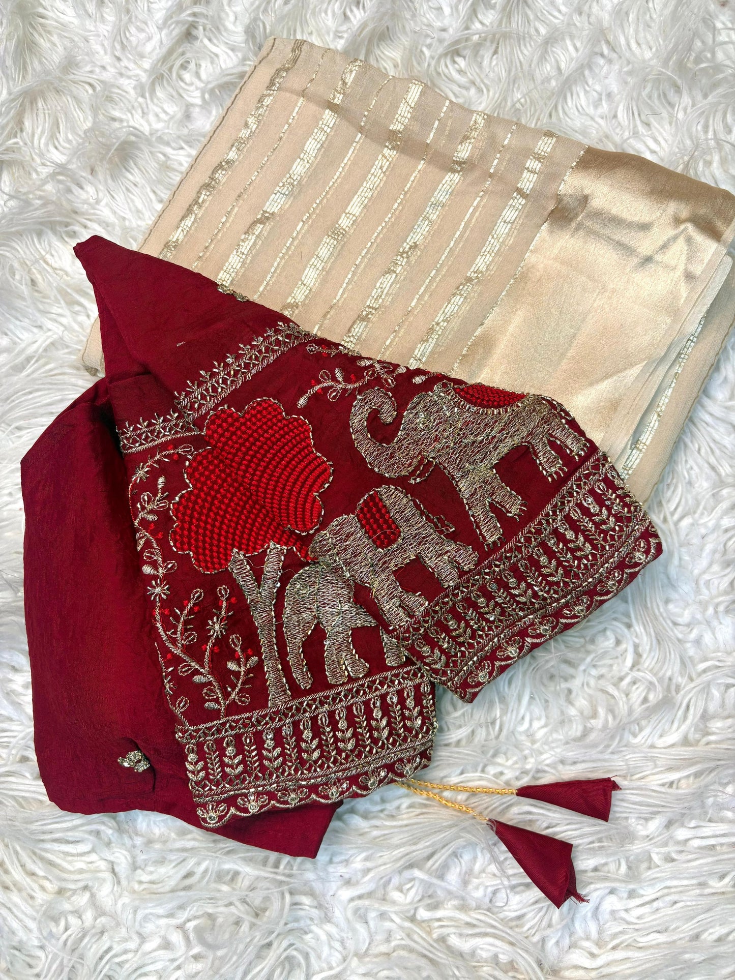 Viscose Georgette Stripes Saree
