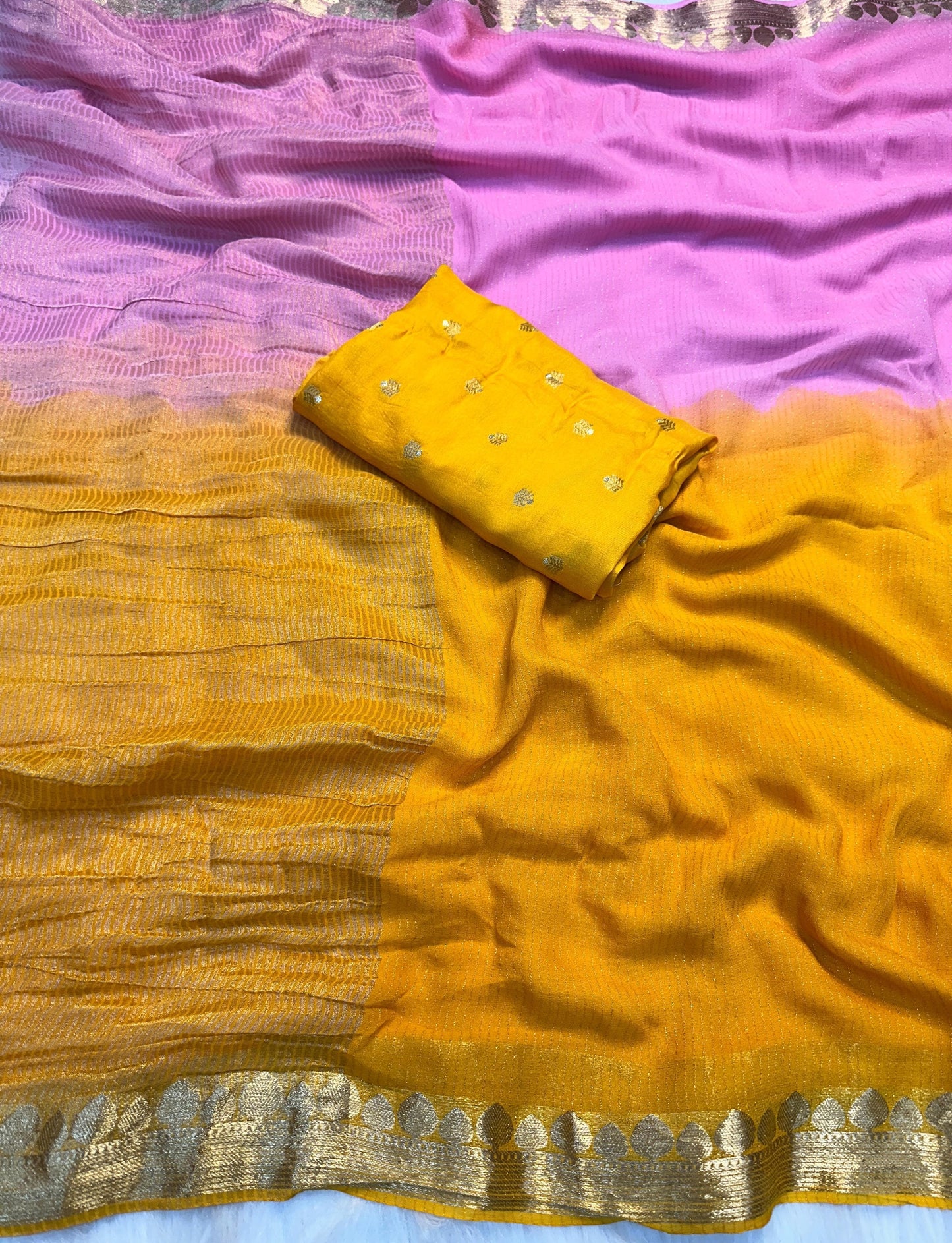 Shaded Lurex Chinon Saree