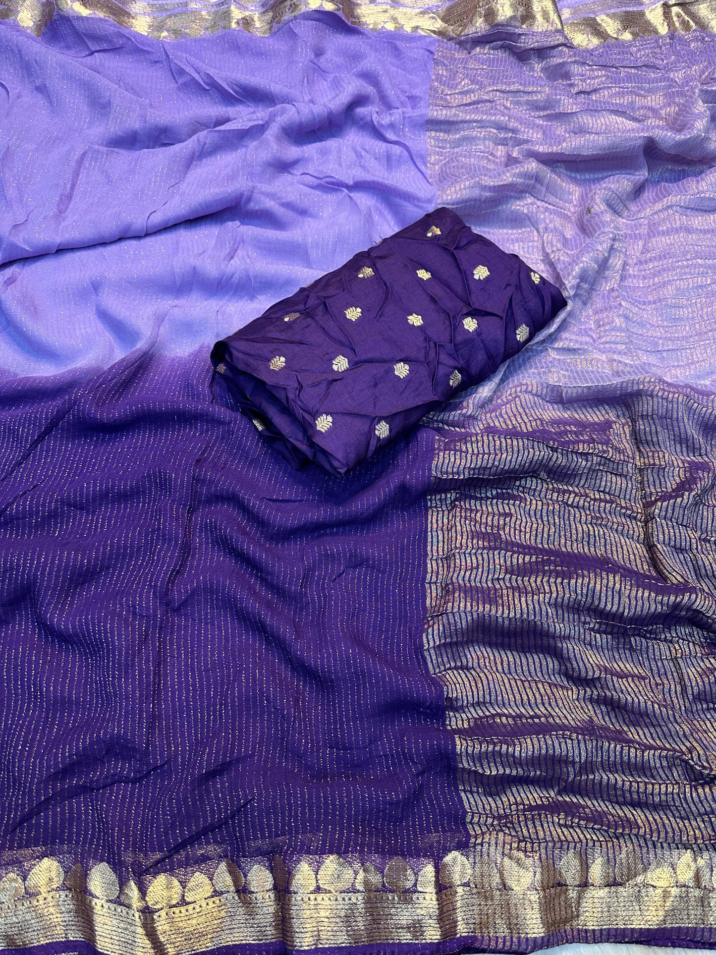 Shaded Lurex Chinon Saree