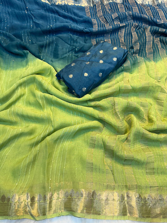 Georgette Shaded Colour Saree