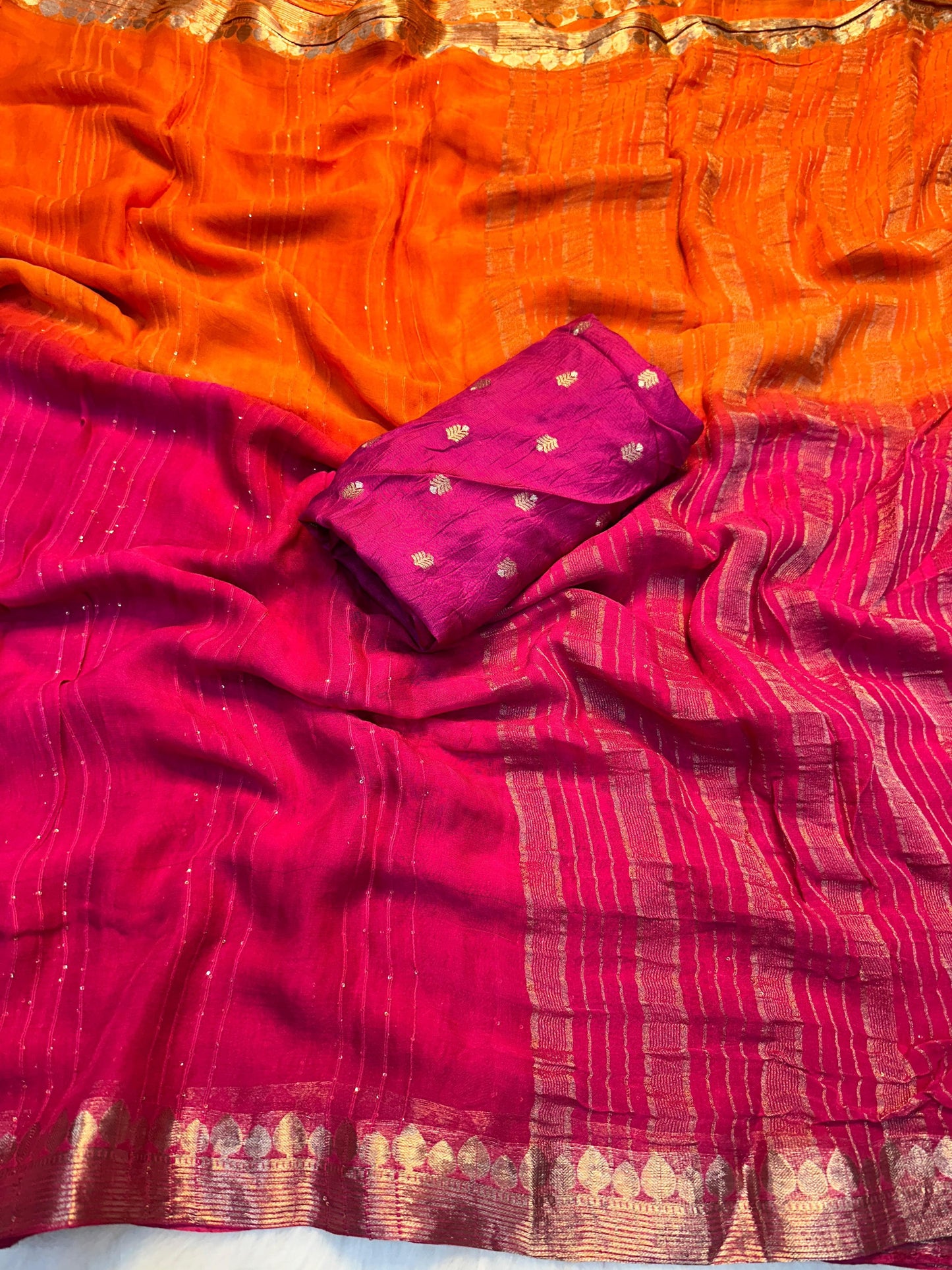 Georgette Shaded Colour Saree