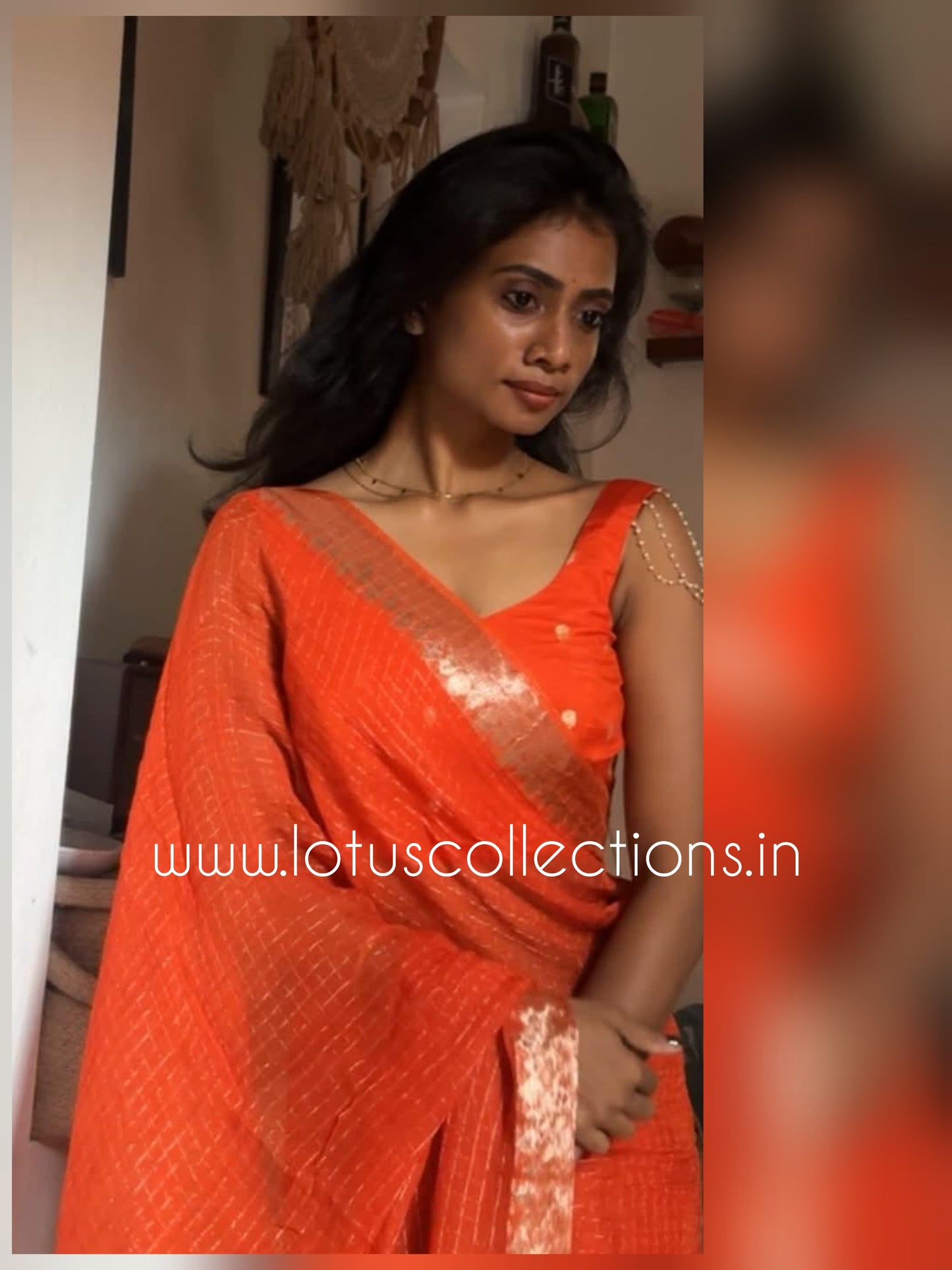 Viscose Georgette Chex Saree