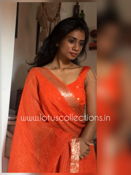 Viscose Georgette Chex Saree