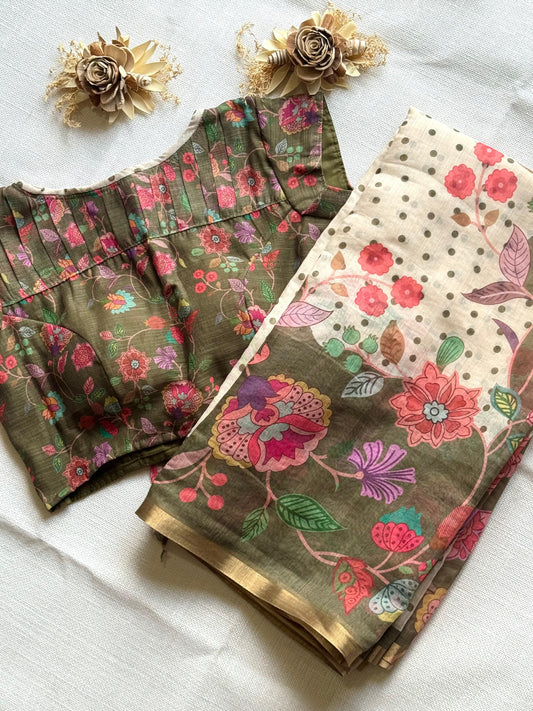 Linen Saree With Print