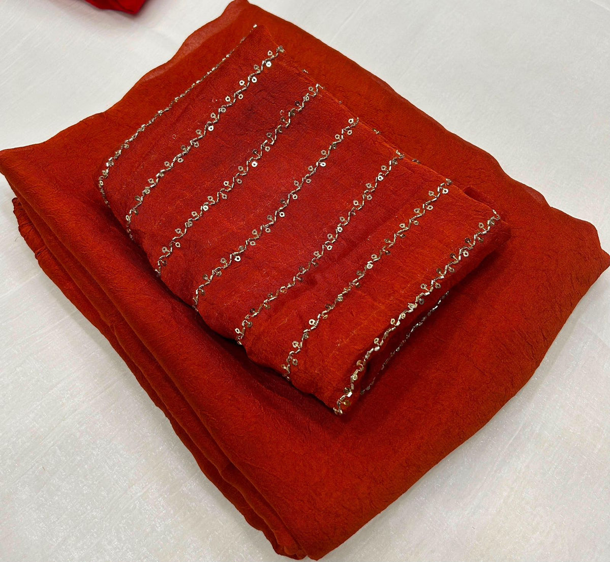 Party Wear Crushed Saree