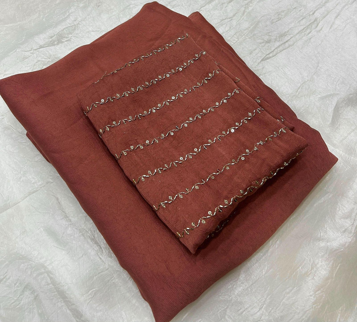 Party Wear Crushed Saree