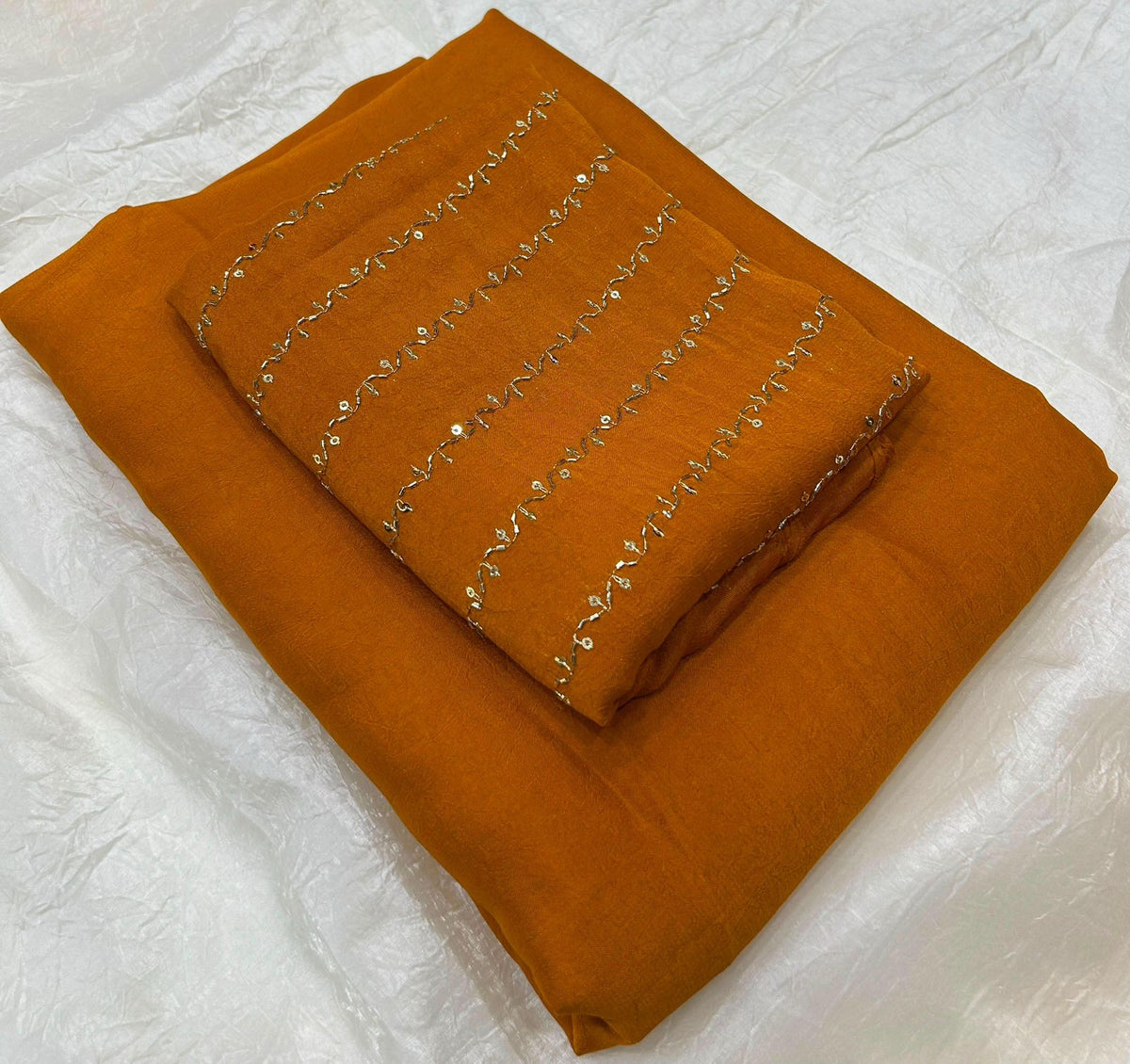 Party Wear Crushed Saree