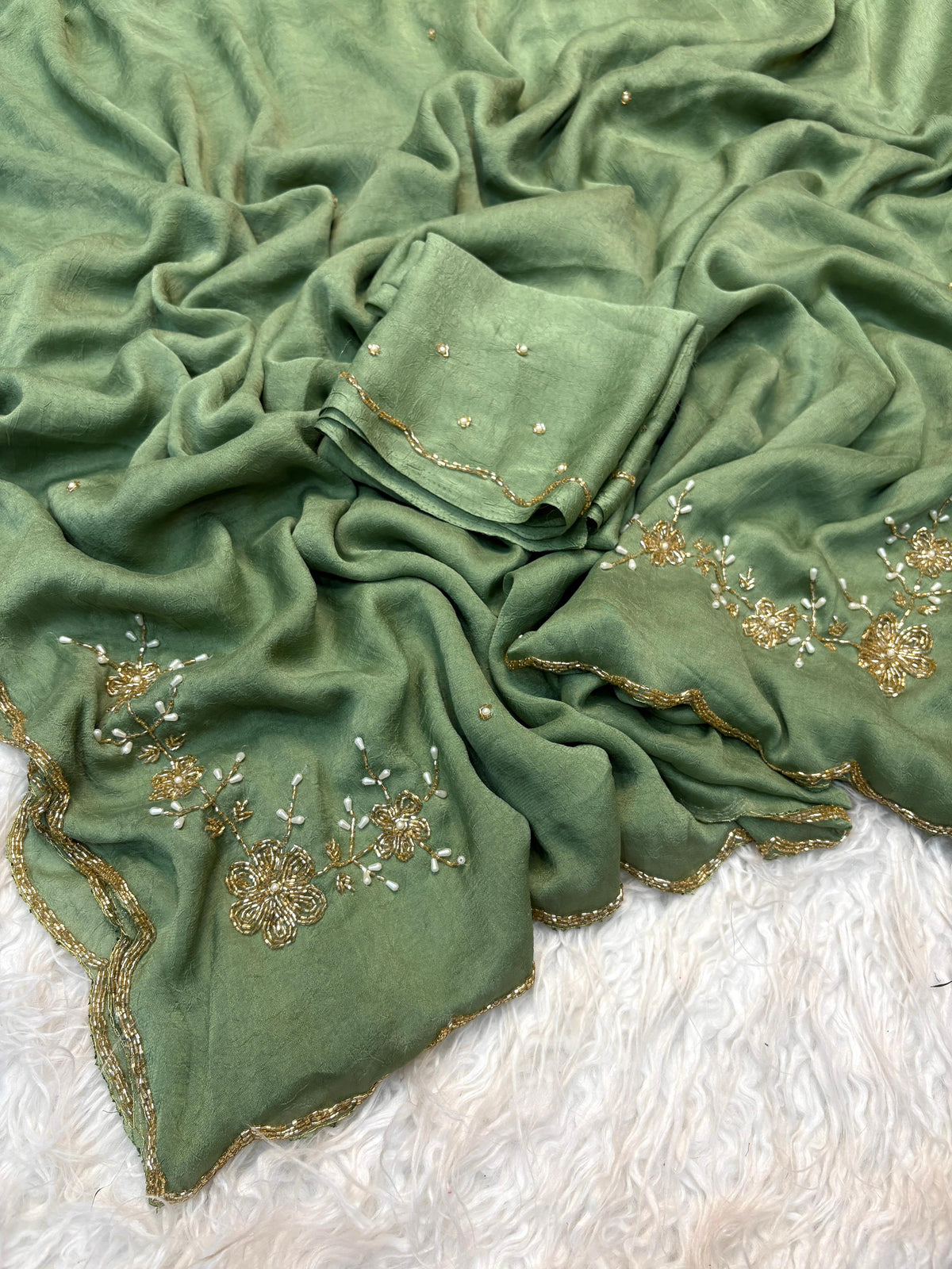Crushed Rangoli Saree