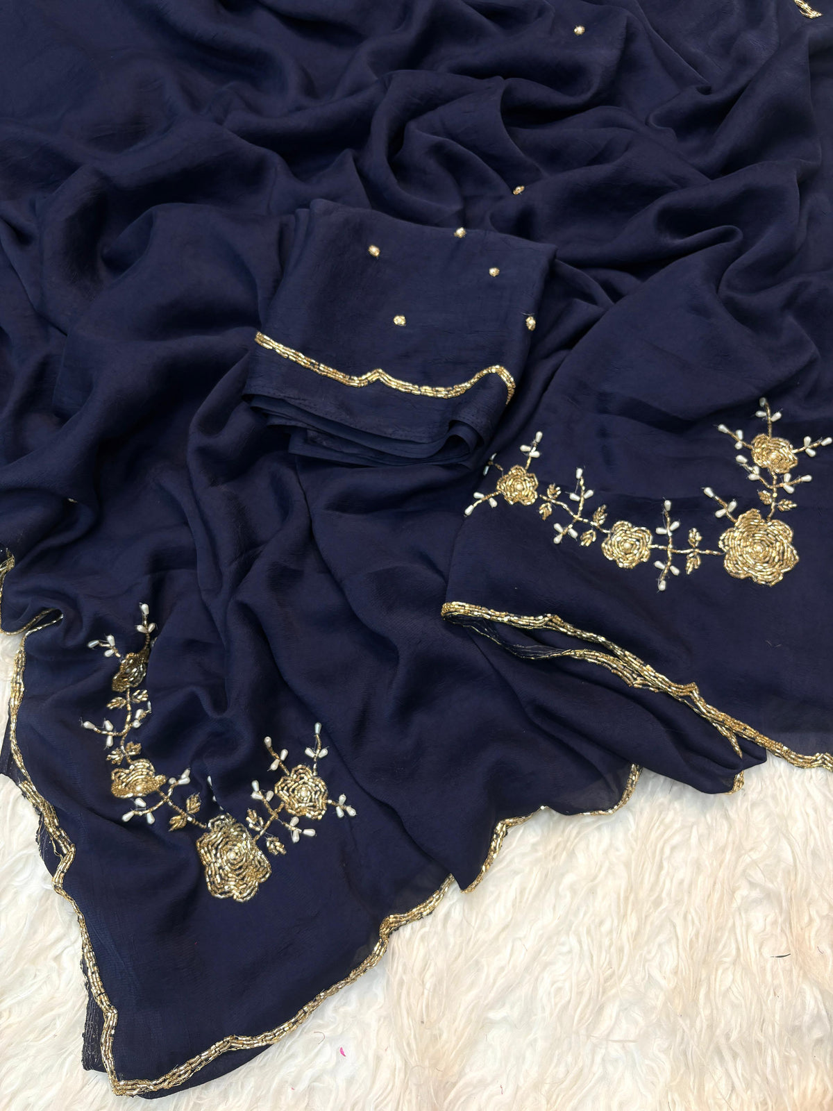 Crushed Rangoli Saree