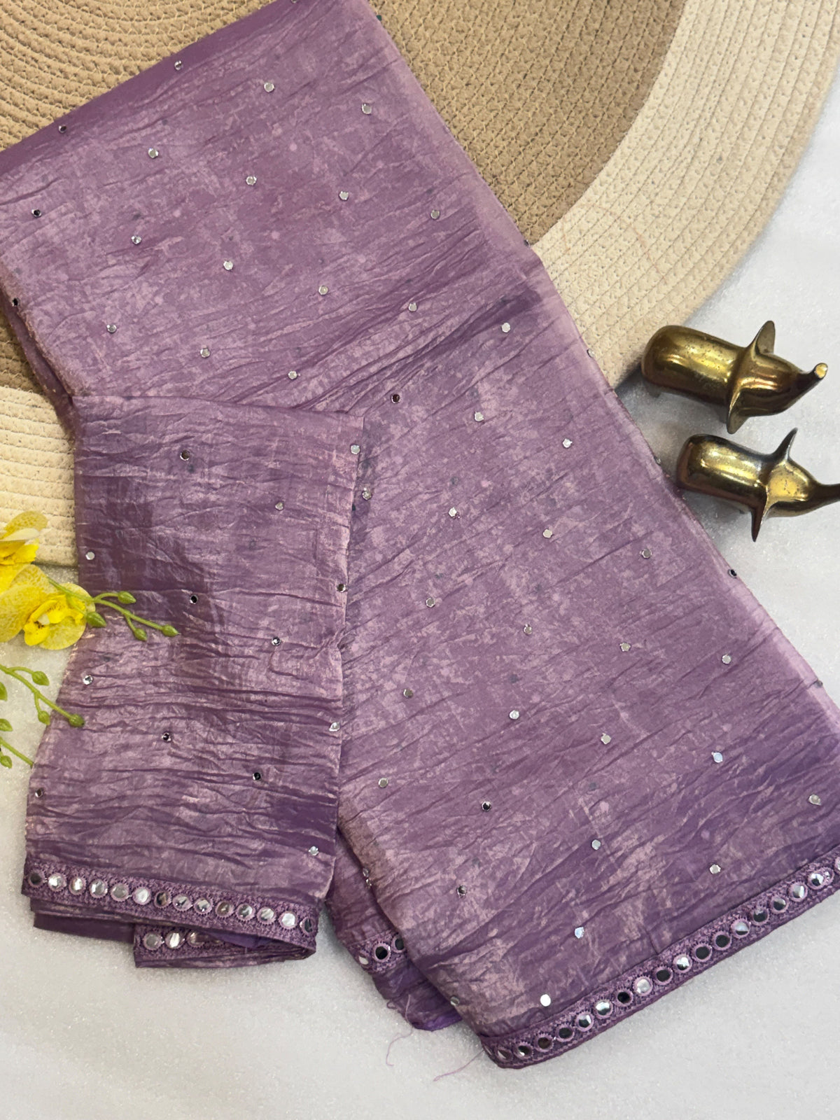 Soft Gold Crush Saree