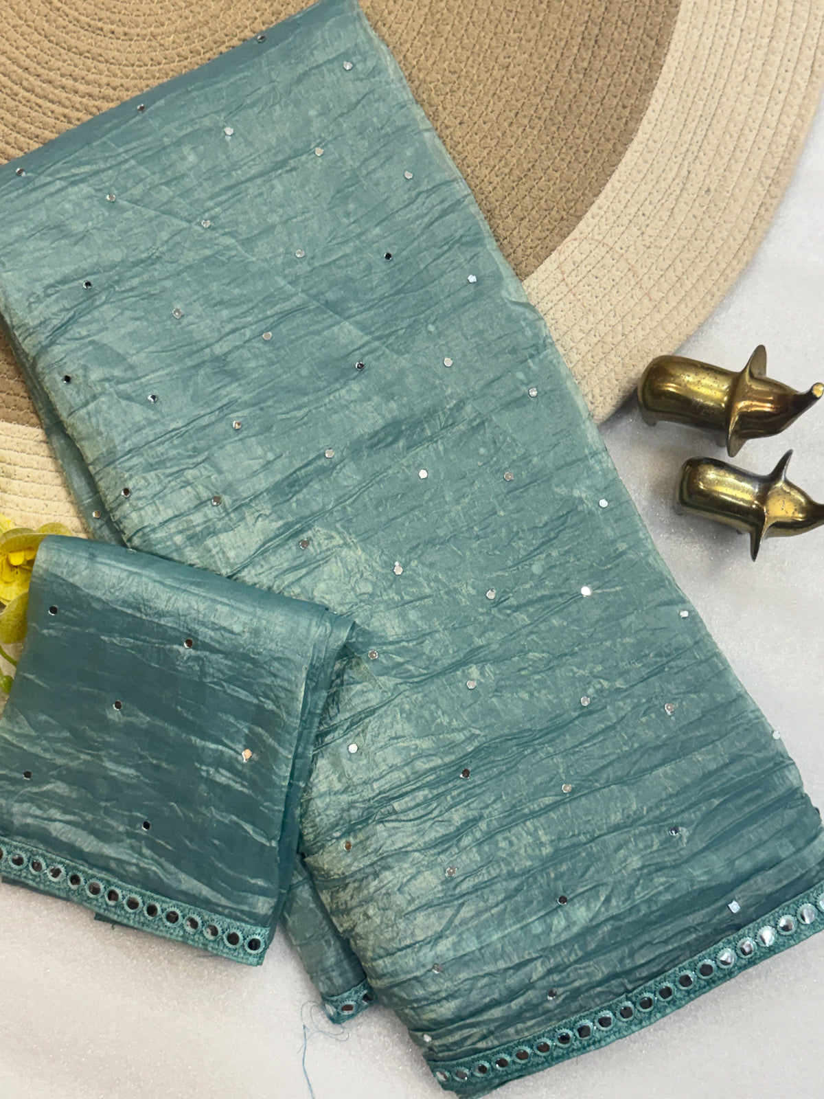 Soft Gold Crush Saree