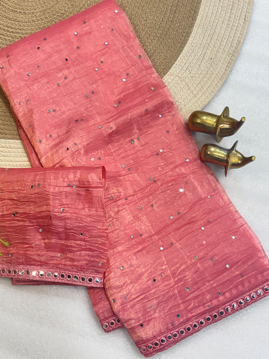 Soft Gold Crush Saree