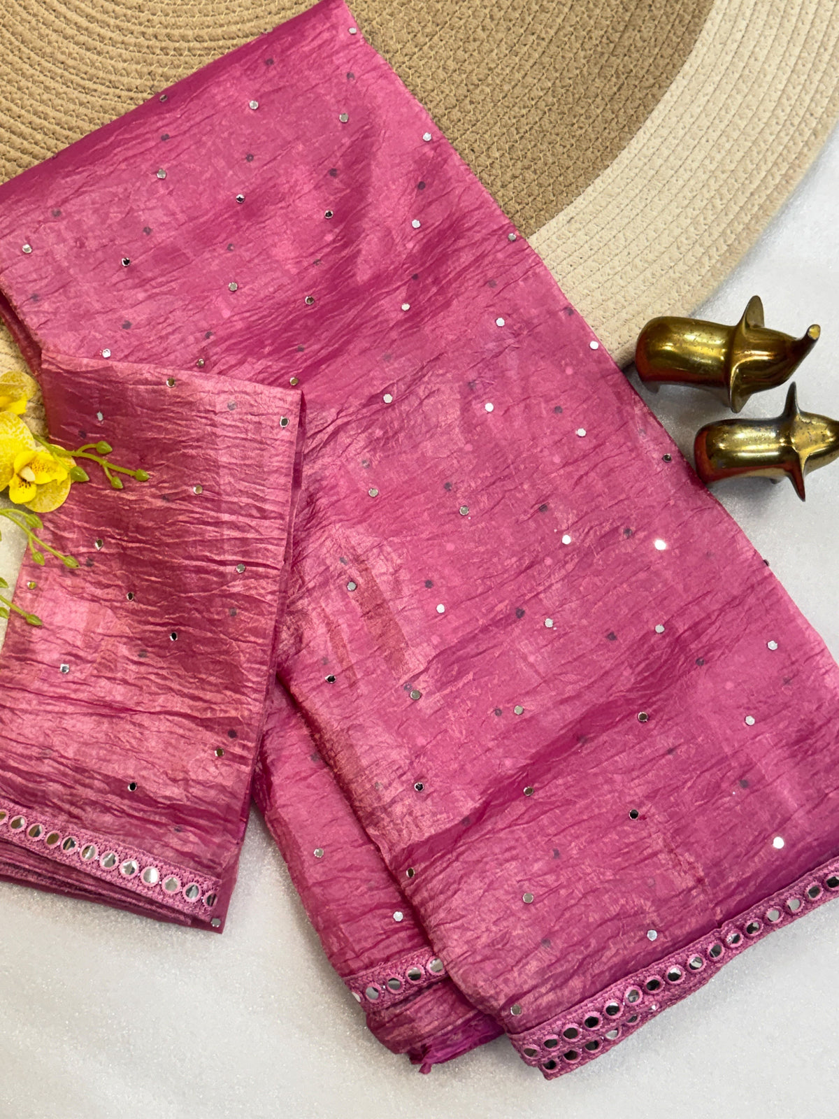 Soft Gold Crush Saree