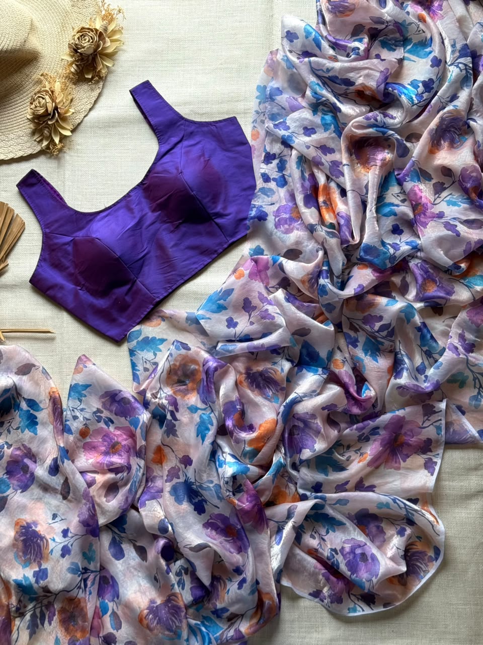 Space Floral Saree