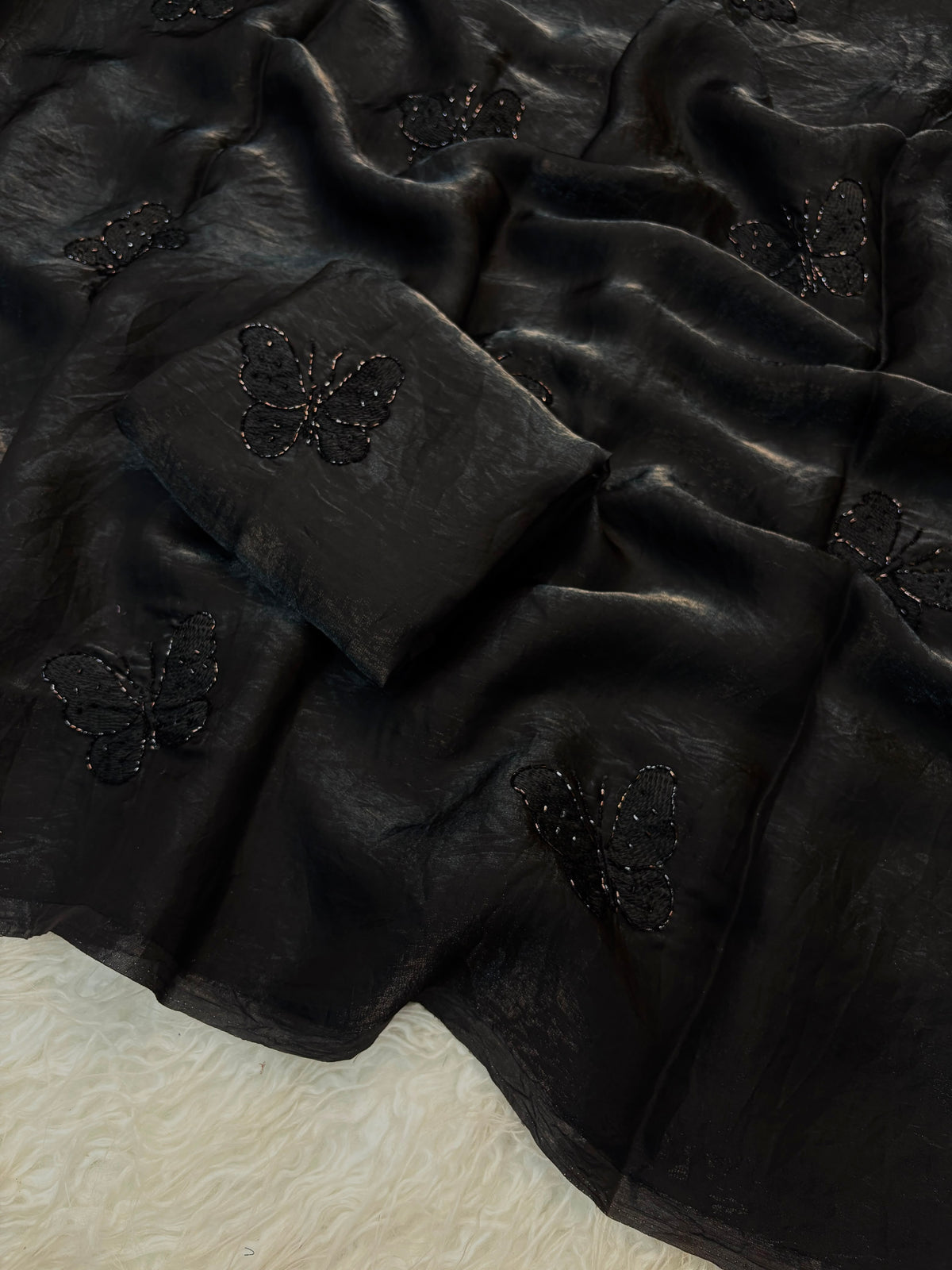 Fendi Satin Saree Two Tone